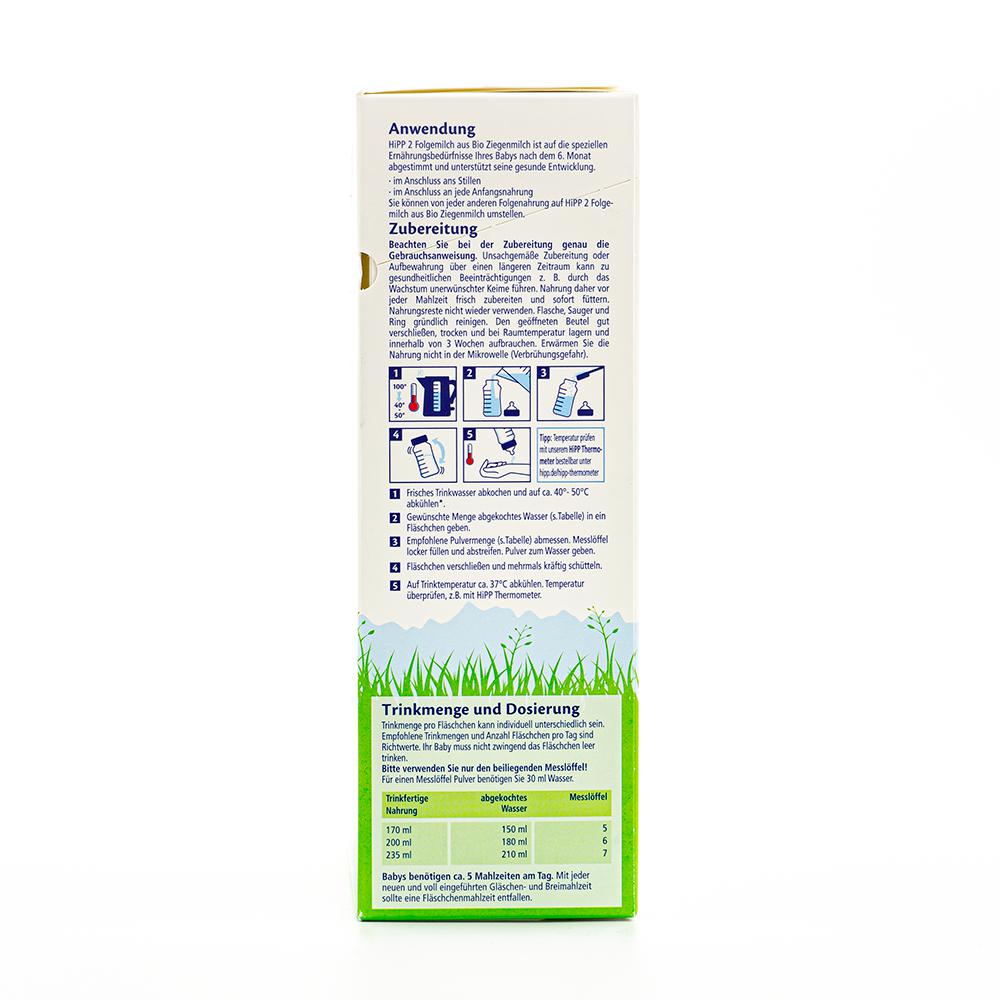 HiPP Goat Milk Formula Stage 2 (6-12 Months) - German Version | Baby Formula Preparation Instruction