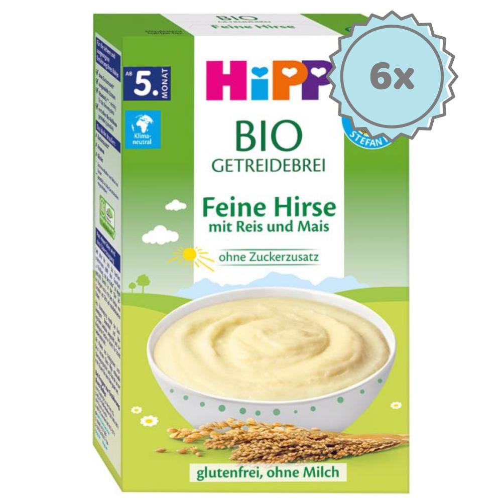 HiPP Organic Grain Porridge - Fine Millet With Rice And Corn - 6 Boxes