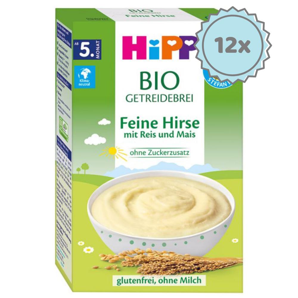 HiPP Organic Grain Porridge - Fine Millet With Rice And Corn - 12 Boxes