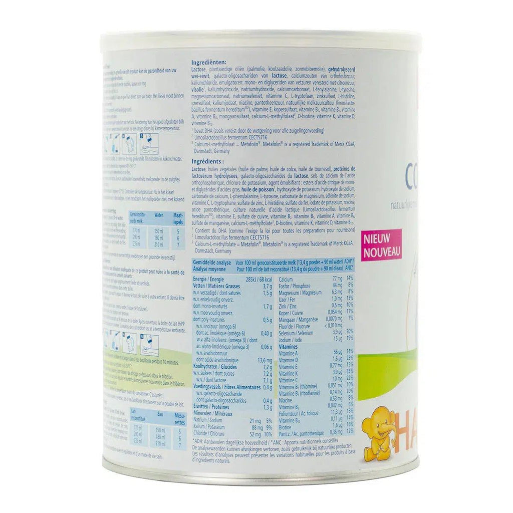 HiPP HA Dutch Stage 2 Hypoallergenic Combiotic Formula (800g) | Organic European Baby Formula | Nutrition facts