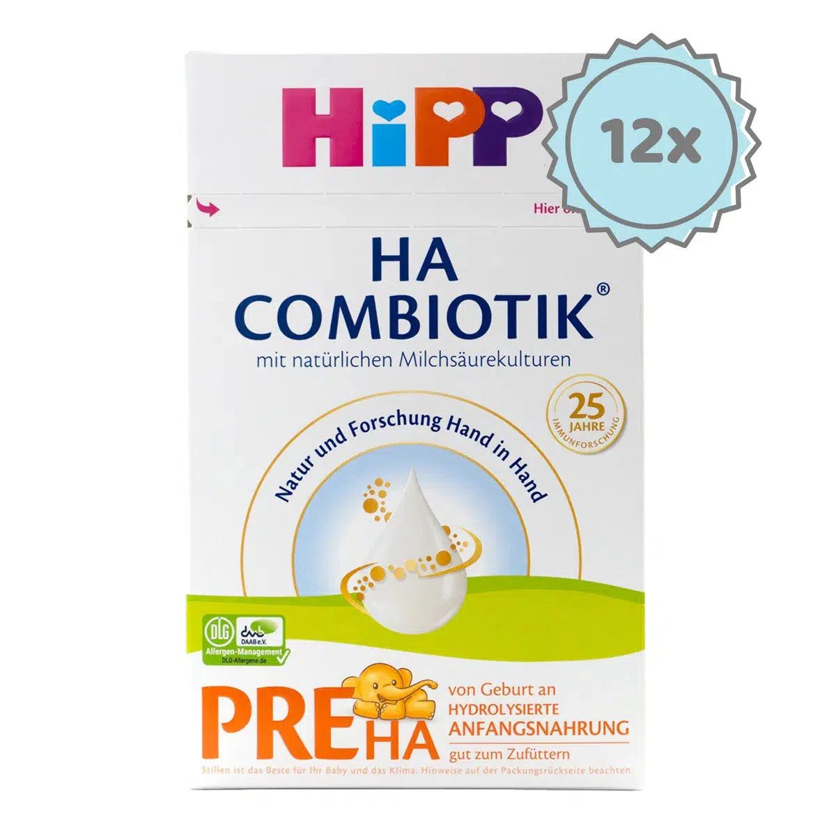 HiPP HA Stage PRE (0+ Months) Combiotic Formula | 12 boxes