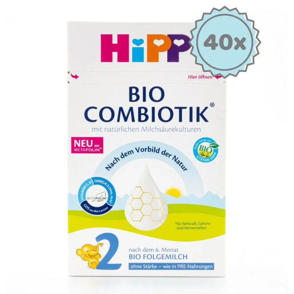 HiPP No Starch Stage 2 (6+ Months) Combiotic Formula - German Version (600g) - 40 Boxes