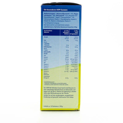 HiPP Organic Banana-Semolina Milk Evening Porridge (6+ Months) | Nutrition Facts