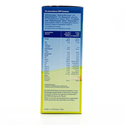 HiPP Organic Good Night Milk Porridge - Bescuit | Nutrition Facts