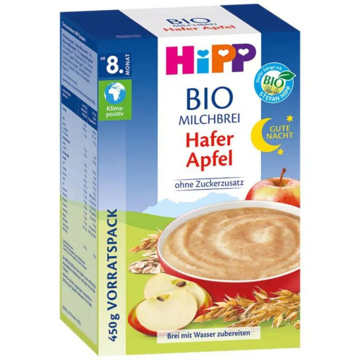 HiPP Organic Good Night Milk Porridge - Oat and Apple | Organic Baby Food