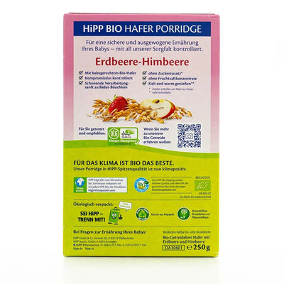 HiPP Organic Porridge - Oat Strawberry-Raspberry (8+ Months) Ingredients