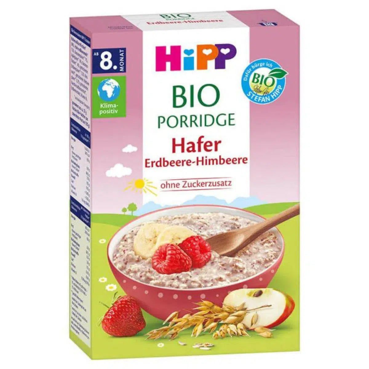 HiPP Organic Porridge - Oat Strawberry-Raspberry (8+ Months) | Organic Baby Food