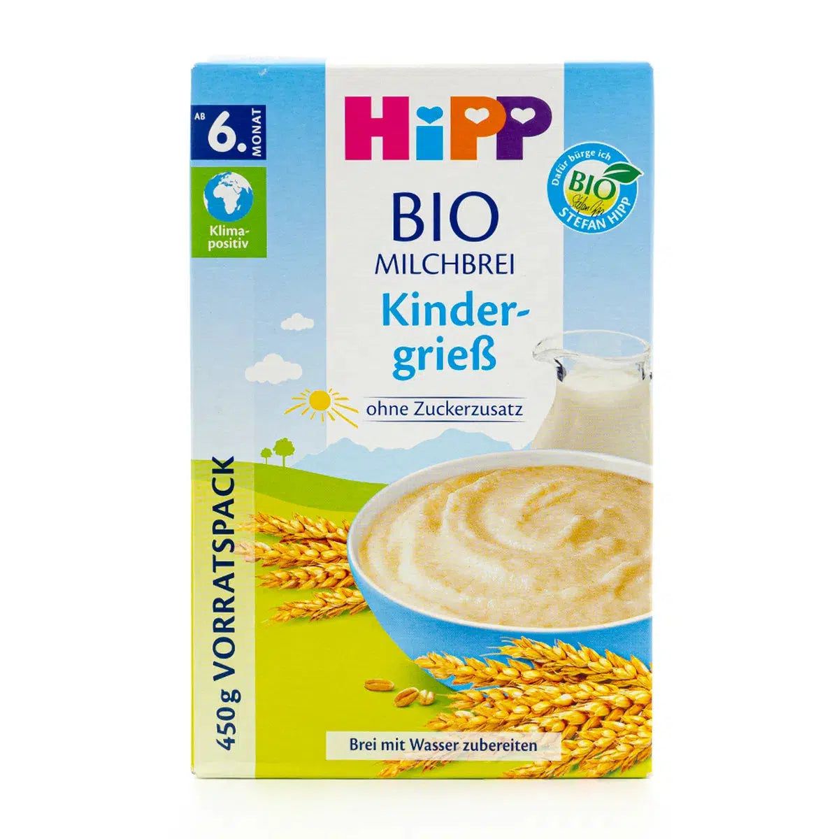 HiPP-BIO-milk-porridge-childrens-semolina-from-6-Months-450g 1