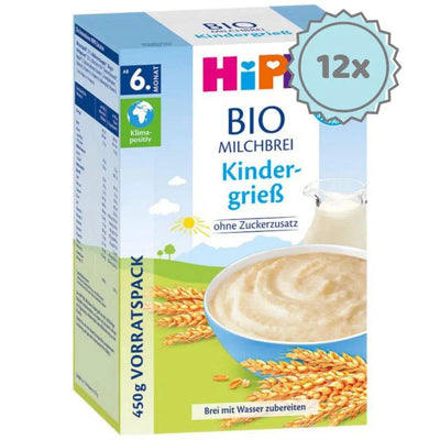 HiPP Organic Semolina Milk Porridge - 12 Boxes