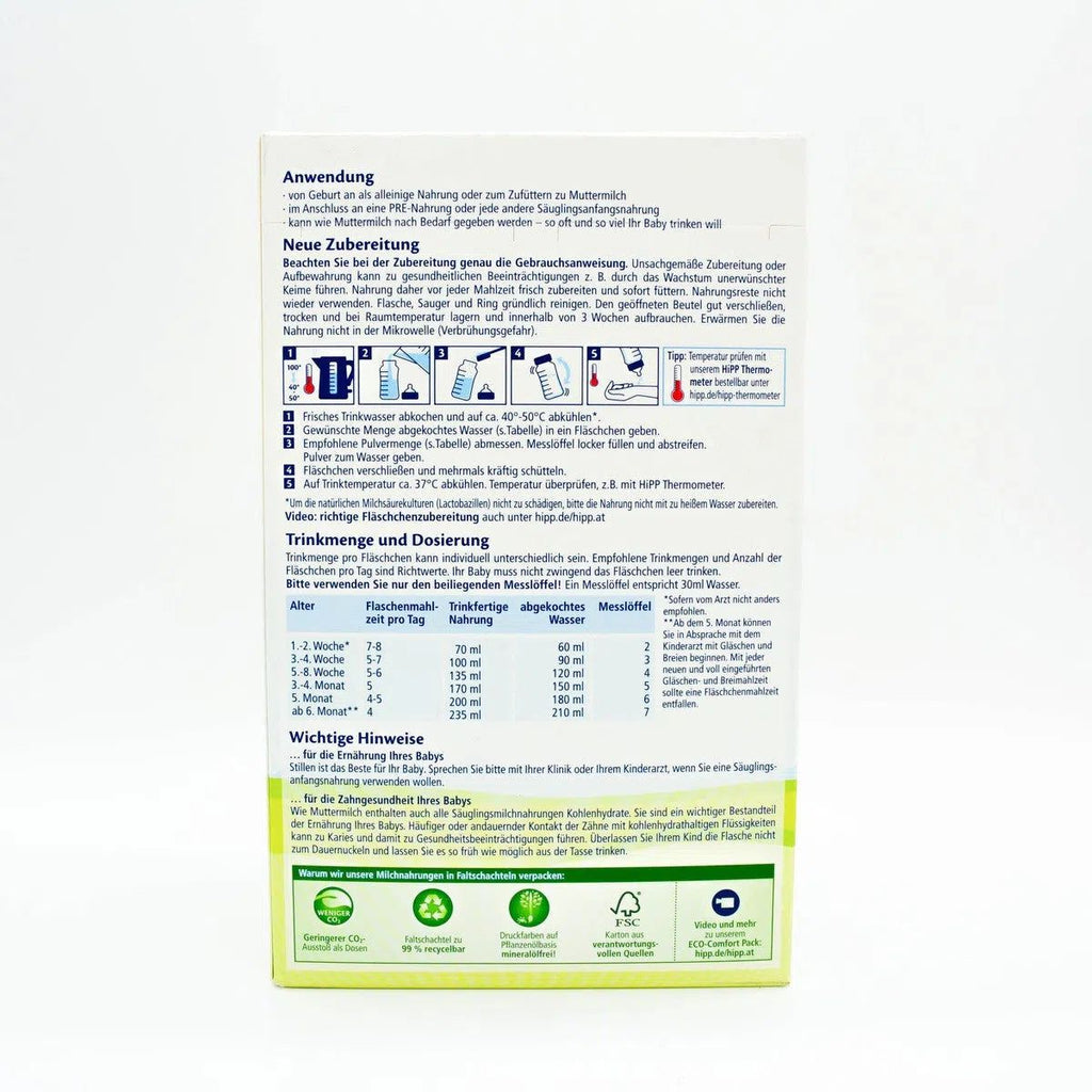 Preparation Description HiPP Bio Combiotik 1 Baby Formula