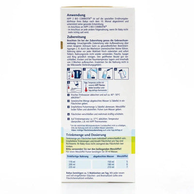 HiPP Stage 3 (10+ Months) Combiotic Formula - German Version | Baby Formula Preparation Instruction