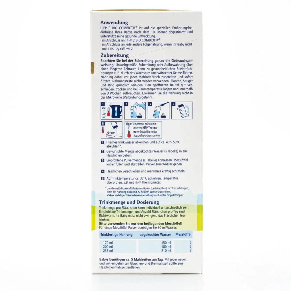 HiPP Stage 3 Combiotic Formula - German Version (600g) - 8 Boxes