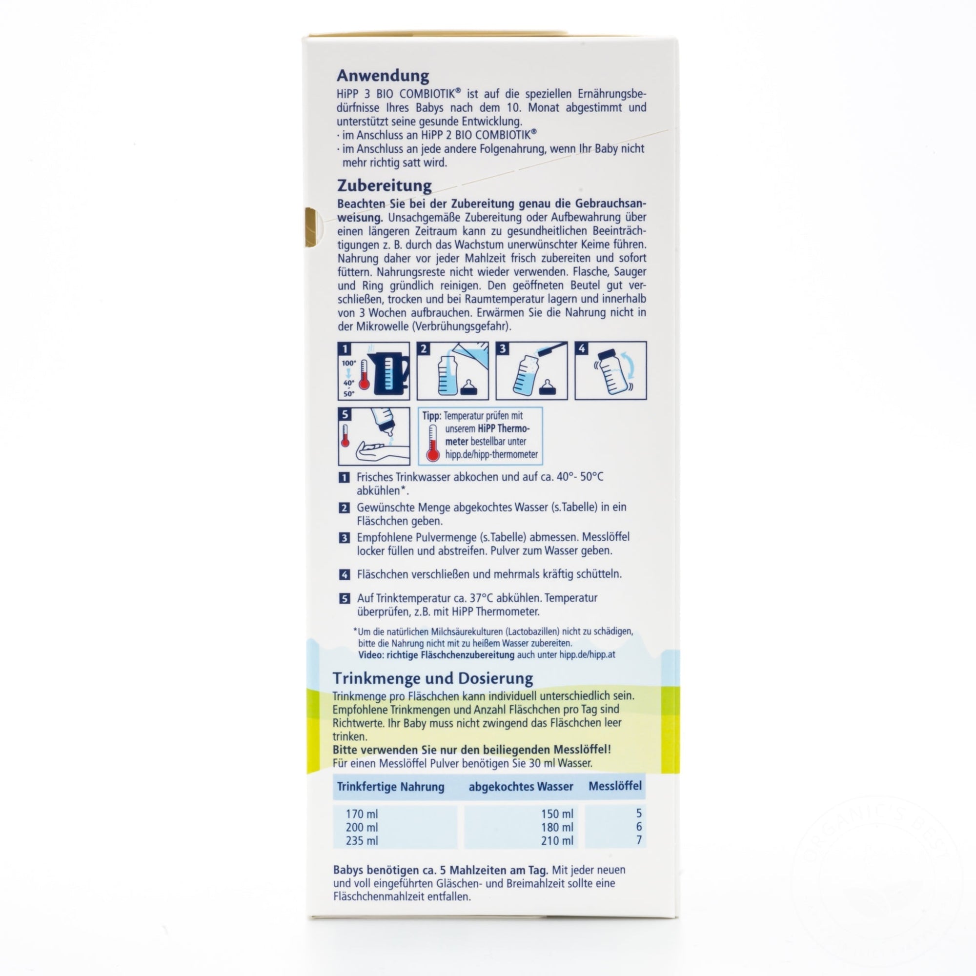 HiPP Stage 3 (10+ Months) Combiotic Formula - German Version | Baby Formula Preparation Instruction