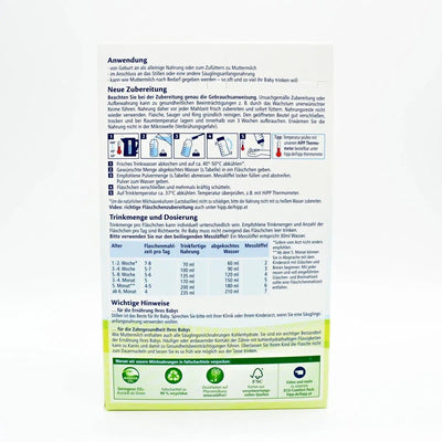 Preparation Description HiPP Stage PRE (Bio) Combiotic Infant Milk Formula - German Version