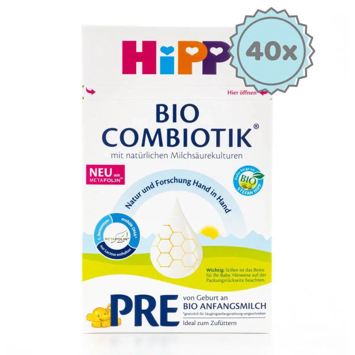 HiPP Stage PRE Combiotic Formula - German Version (600g) - 40 Boxes