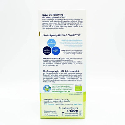 Description HiPP Stage PRE (Bio) Combiotic Infant Milk Formula - German Version