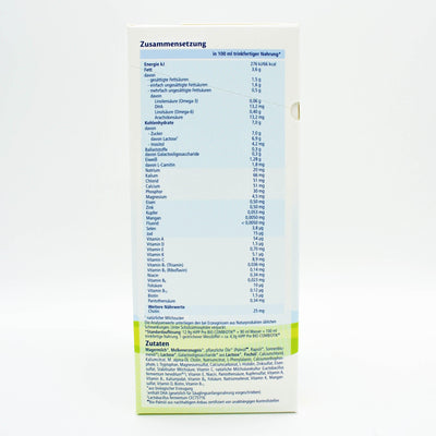 Nutrition Facts: HiPP Stage PRE (Bio) Combiotic Infant Milk Formula - German Version