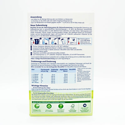 Preparation Description HiPP Stage PRE (Bio) Combiotic Infant Milk Formula - German Version