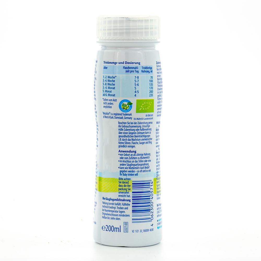 HiPP Stage PRE Ready to Feed Formula (200ml) - 60 Bottles