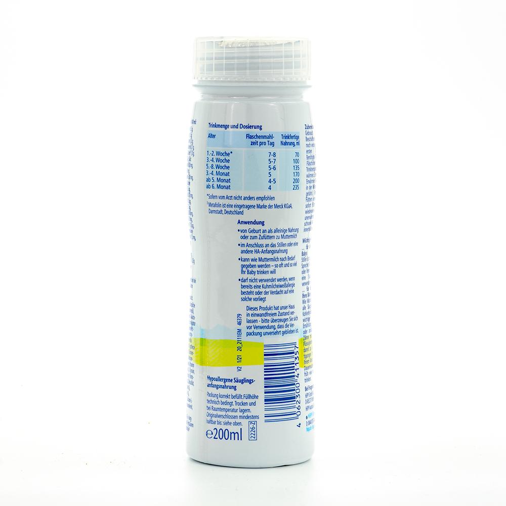 HiPP HA Stage PRE Ready to Feed Formula (200ml) - 60 Bottles