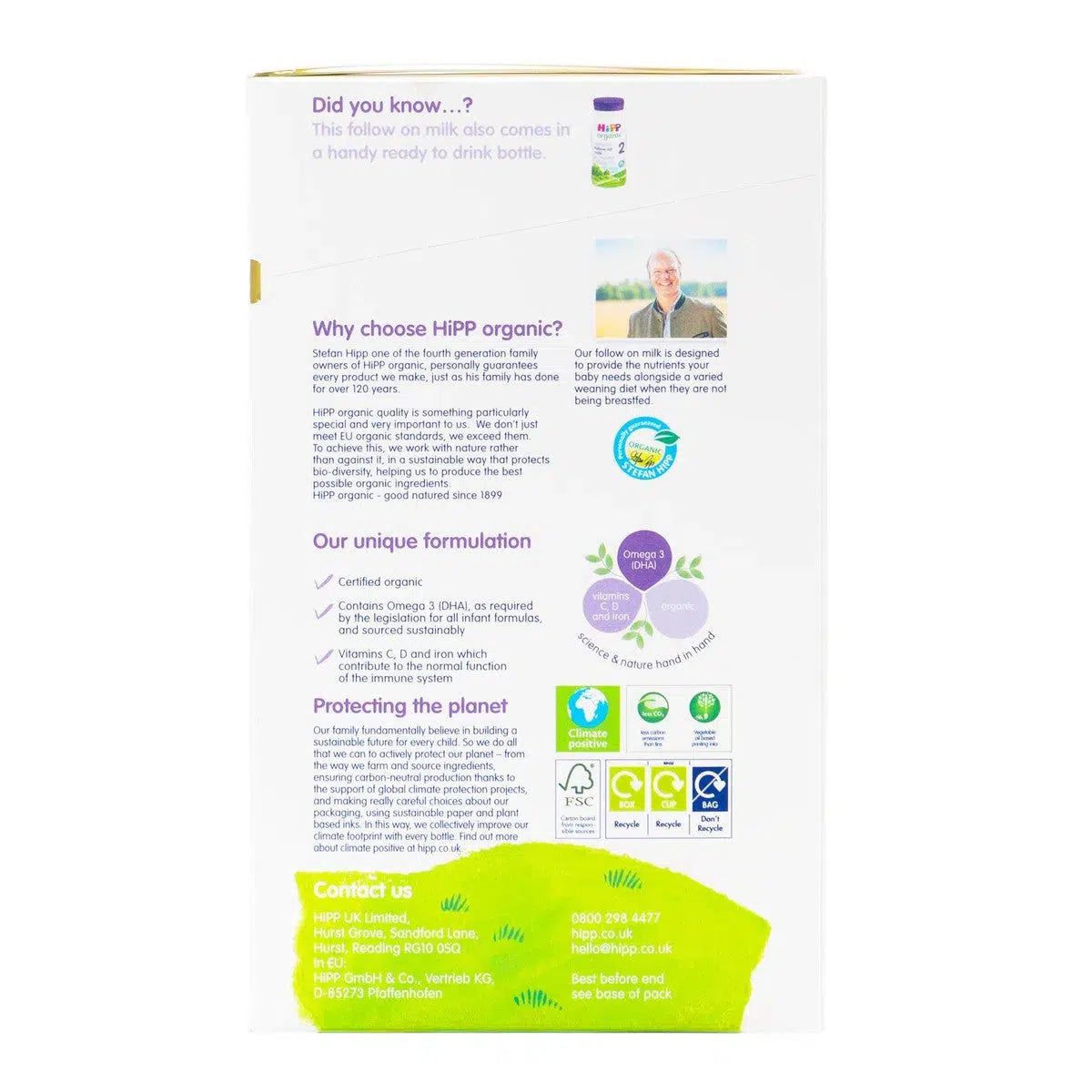 HiPP UK Stage 1 Organic Combiotic First Infant Milk Formula | Information
