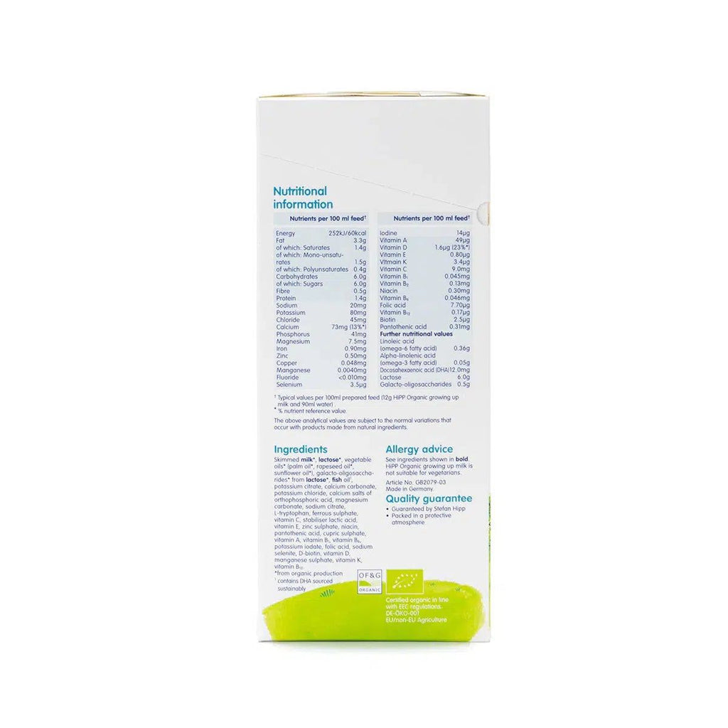 HiPP UK Stage 3 | Organic European Baby Formula | Ingredients