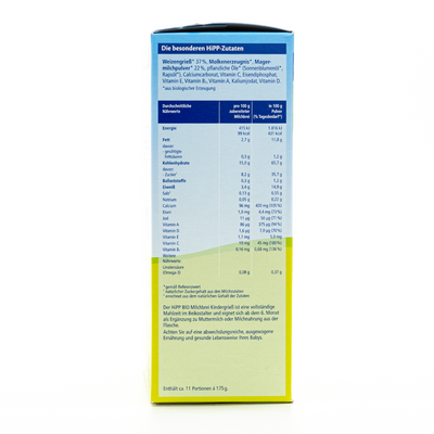 HiPP Organic Semolina Milk Porridge | Nutrition Facts
