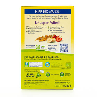 HiPP Organic Crunchy Muesli (15+ Months) Ingredients