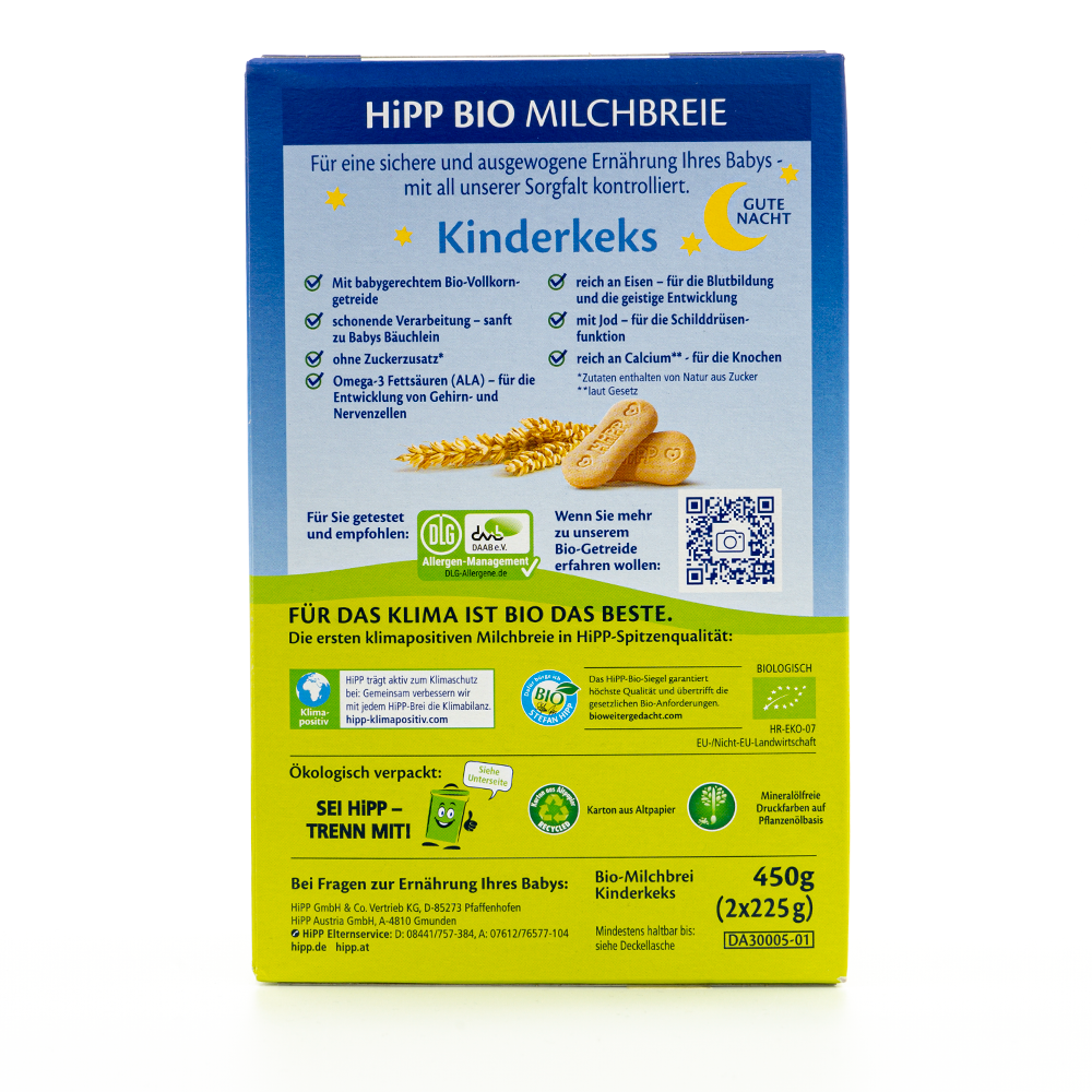 HiPP Organic Good Night Milk Porridge - Bescuit Ingredients