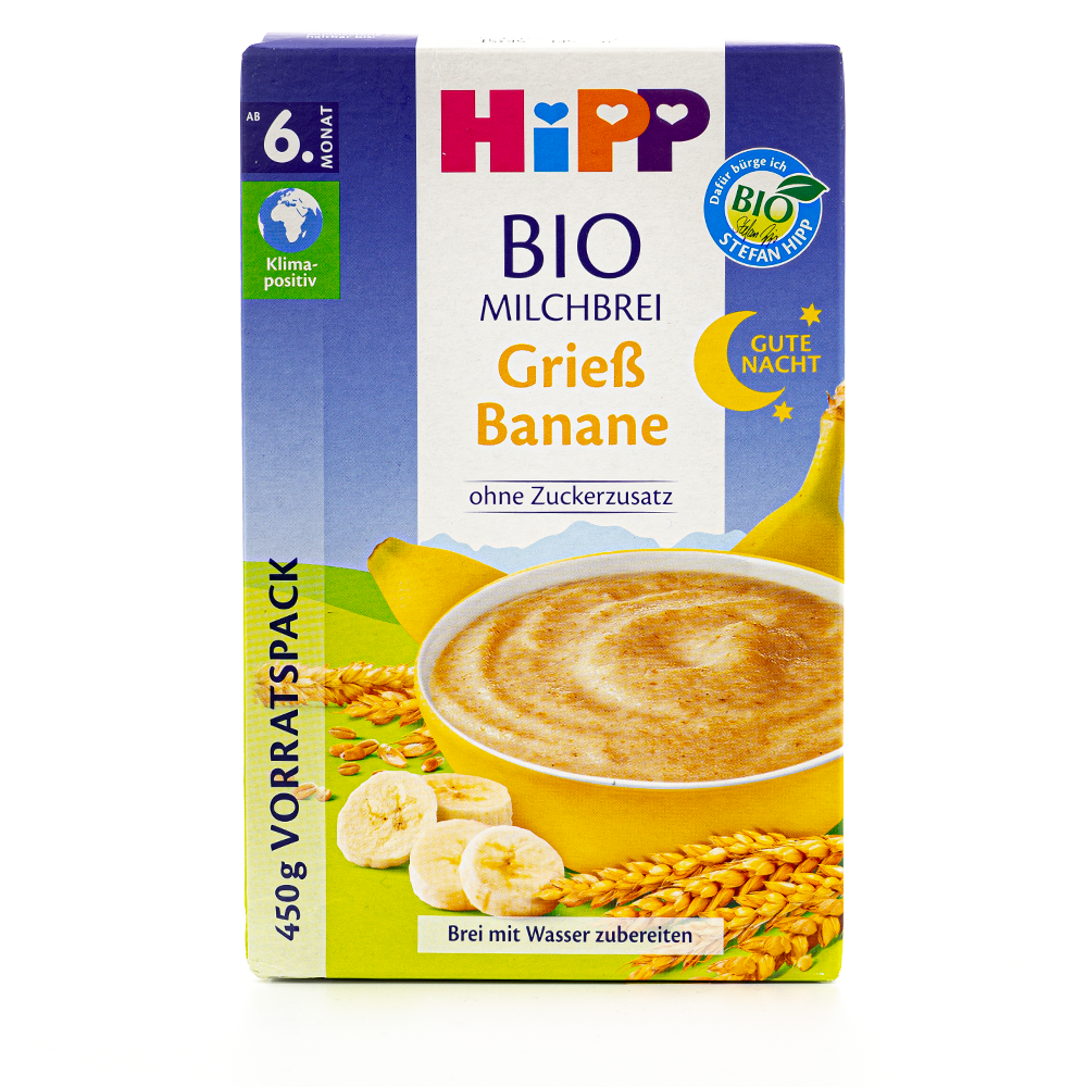 HiPP Organic Banana-Semolina Milk Evening Porridge (6+ Months)