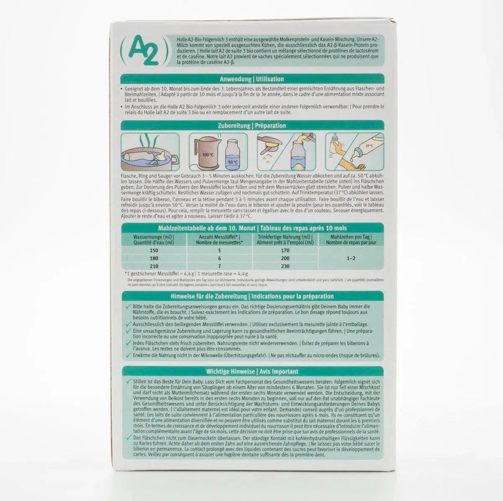Holle A2 Stage 3 Formula (400g) - 8 Boxes
