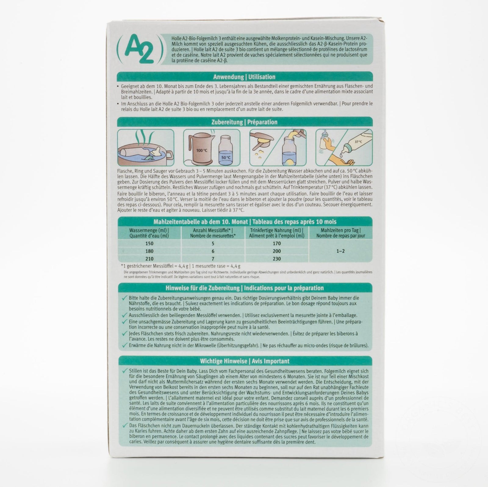 Holle A2 Stage 3 (12+ Months) Formula | Baby Formula Preparation Instruction
