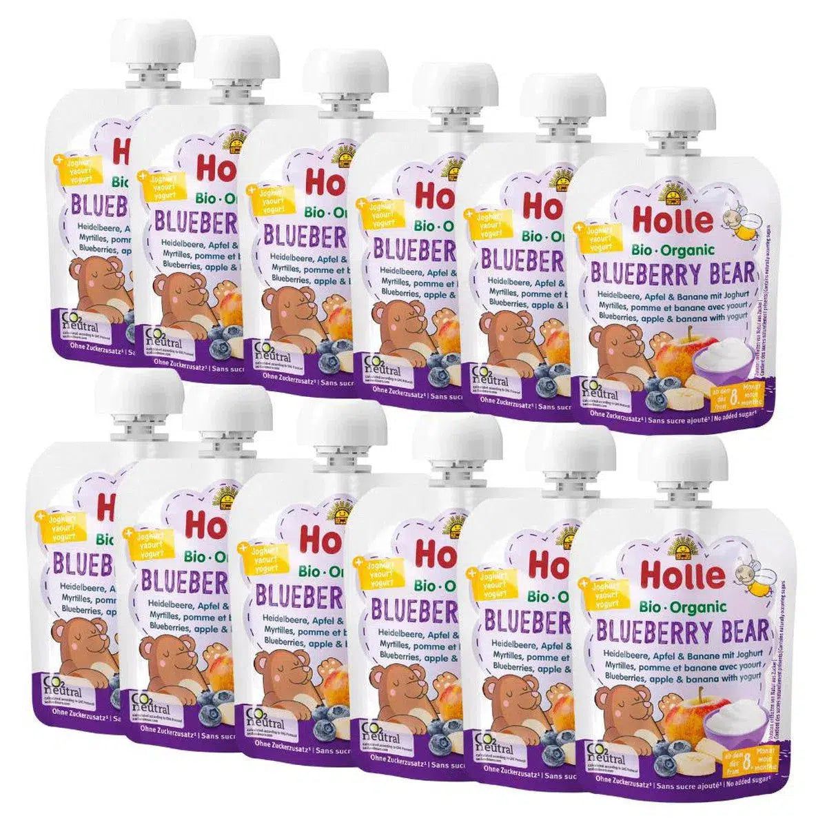 Holle Blueberry Bear: Blueberry, Apple, Banana & Yogurt (8+ Months) | Organic's Best Shop