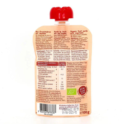 Holle Carrot Cat: Carrot, Mango, Banana & Pear (6+ Months) | Nutrition facts