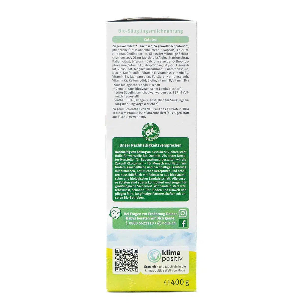 European Baby Formula | Holle Goat Milk Formula Stage 1 (400g) | Ingredients