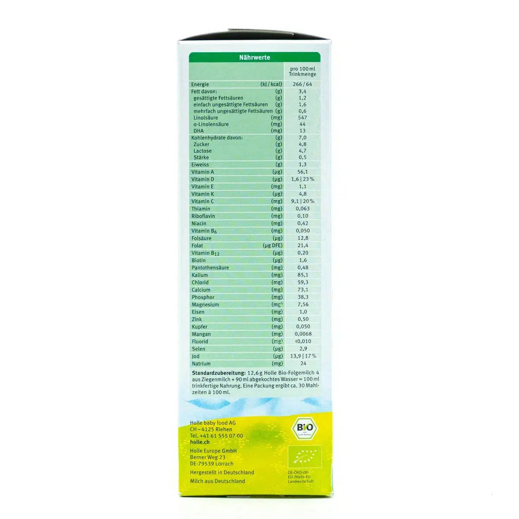 Holle Goat Stage 4 (12+ Months) Milk Formula | Nutrition Facts