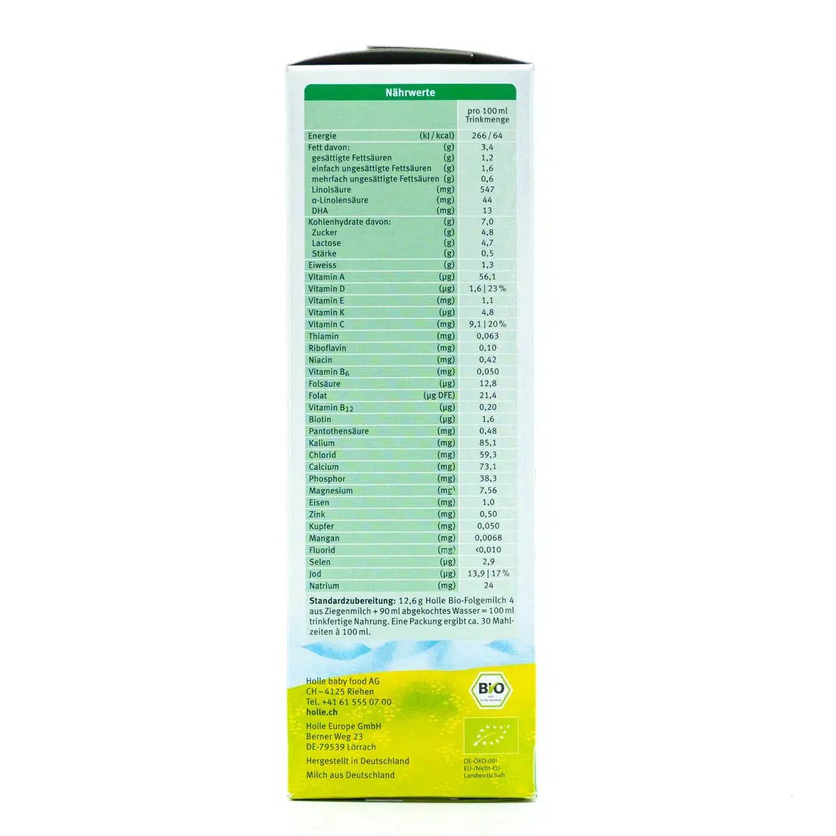 Holle Goat Stage 4 (12+ Months) Milk Formula | Nutrition Facts