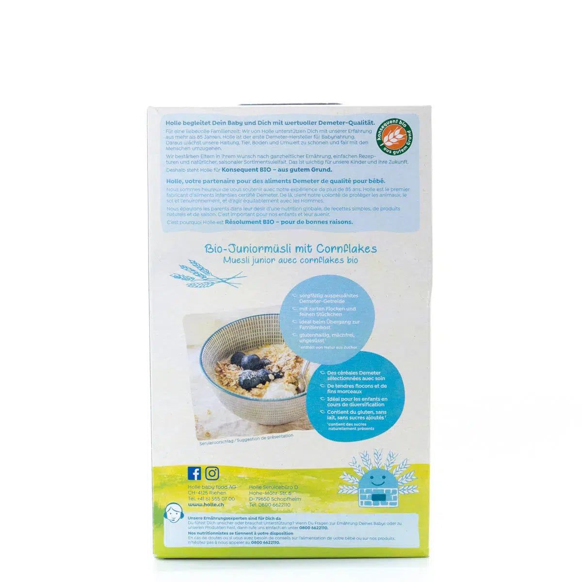 Holle Junior Multigrain Muesli with Cornflakes (10+ Months) - 250g | Organic's Best Shop | Information