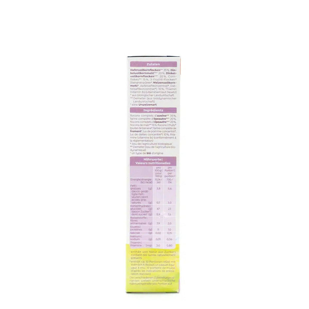 Holle Junior Multigrain Muesli with Fruit (10+ Months) - 250g | Organic's Best Shop | Nutrition facts 