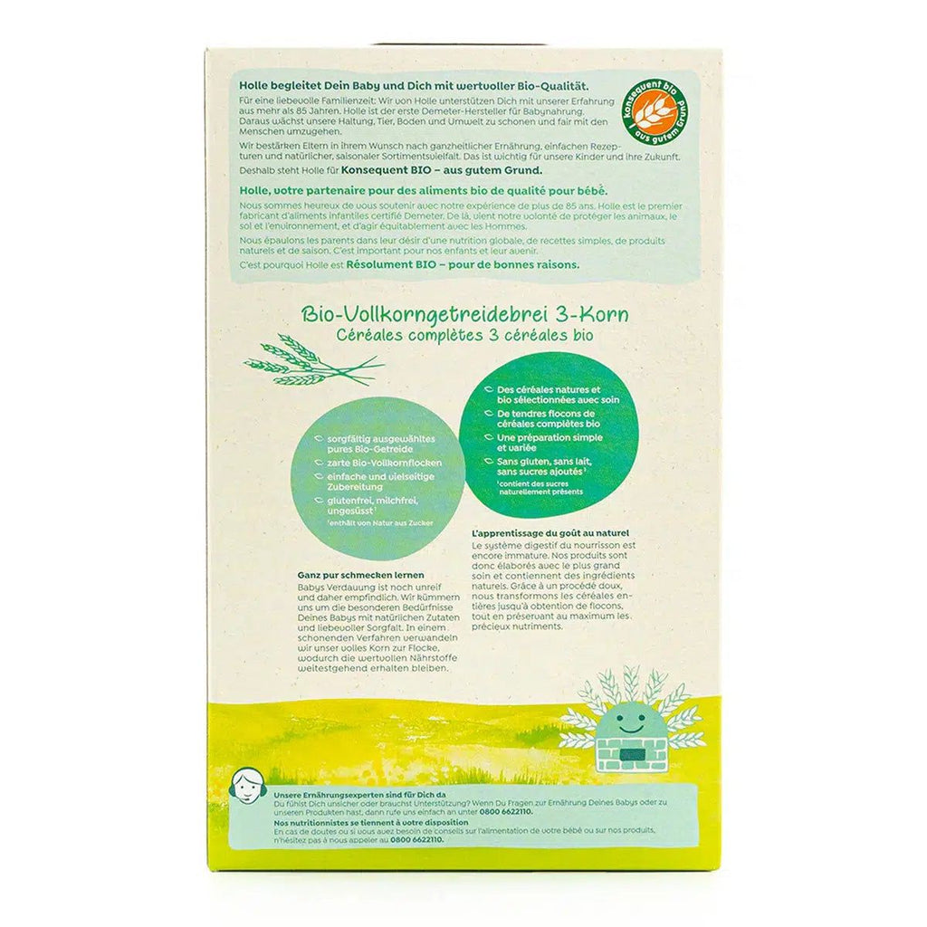 Holle Organic 3-Grain Porridge (6+ Months) - 250g | Ingredients