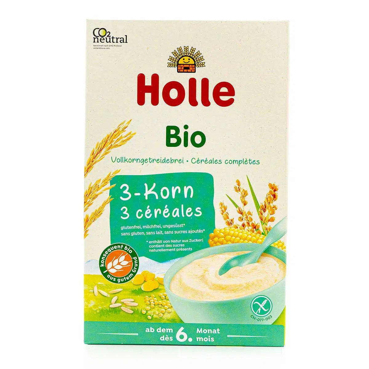 Holle Organic 3-Grain Porridge (6+ Months) - 250g | Organic Baby Porridge