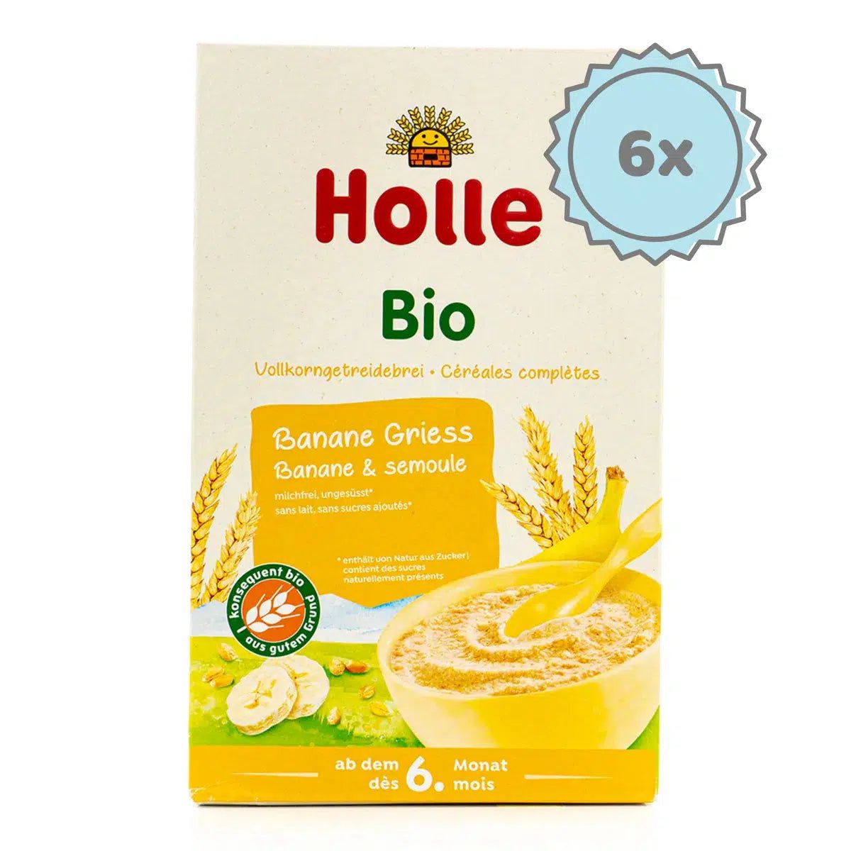 Holle Organic Fruit Porridge Banana-Semolina (6+ Months) - 250g - 6 Boxes | Organic's Best Shop
