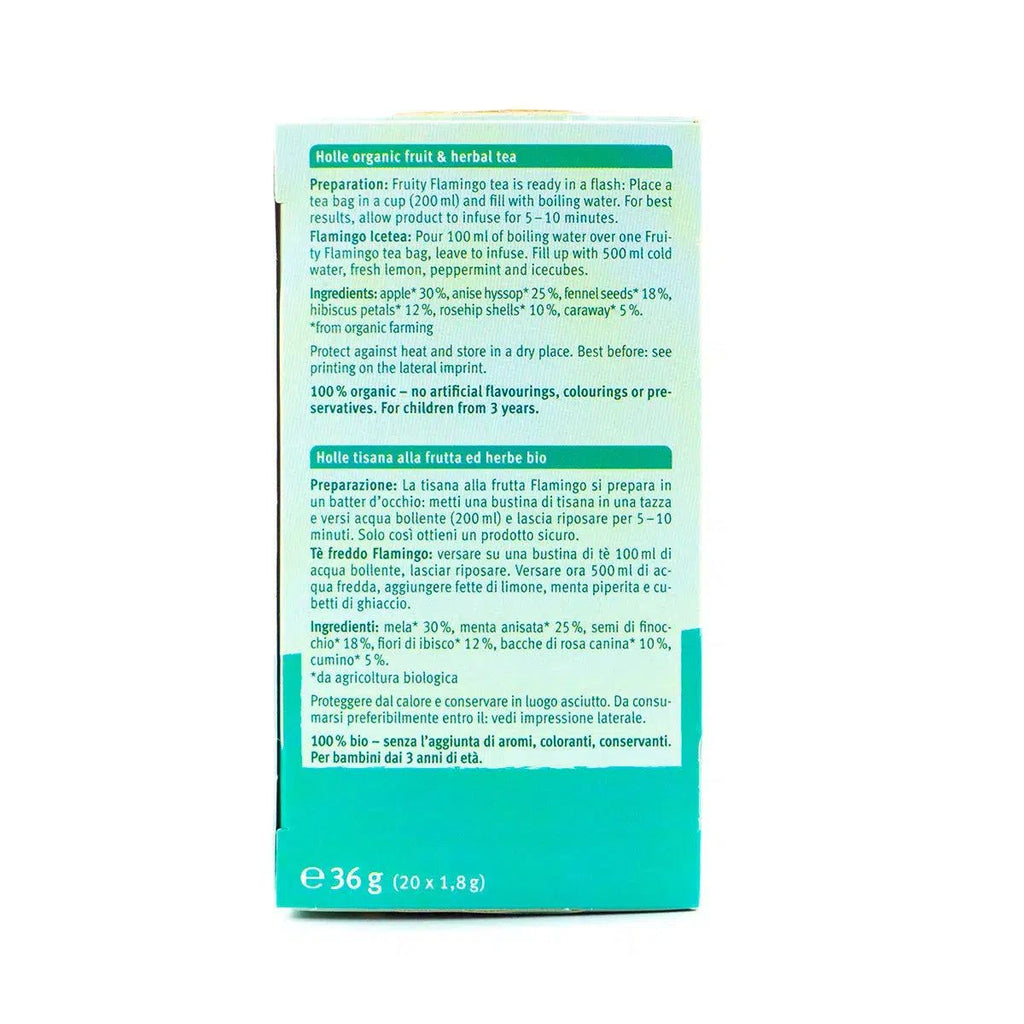 Holle Organic Fruity Flamingo Tea (20 tea bags) - from 3rd year | Information