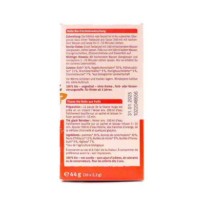 Holle Organic Rosy Reindeer Tea (20 tea bags) - from 3rd year | Organic Baby Tea | Nutrition facts 