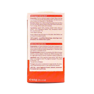 Holle Organic Rosy Reindeer Tea (20 tea bags) - from 3rd year | Organic Baby Tea | Preparation