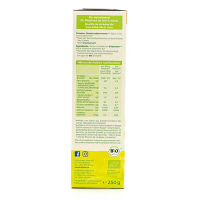 Holle Organic Spelt Porridge (5+ Months) | Nutrition Facts