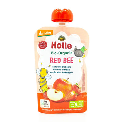 Holle Red Bee: Apple & Strawberry (8+ Months) - 1 Pouche | Organic's Best Shop
