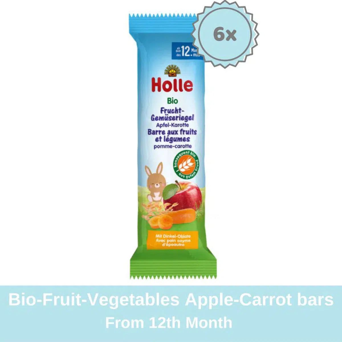 Holle Snack Bars - Carrot & Apple (12+ Months) - 6 Bars | Organic's Best Shop
