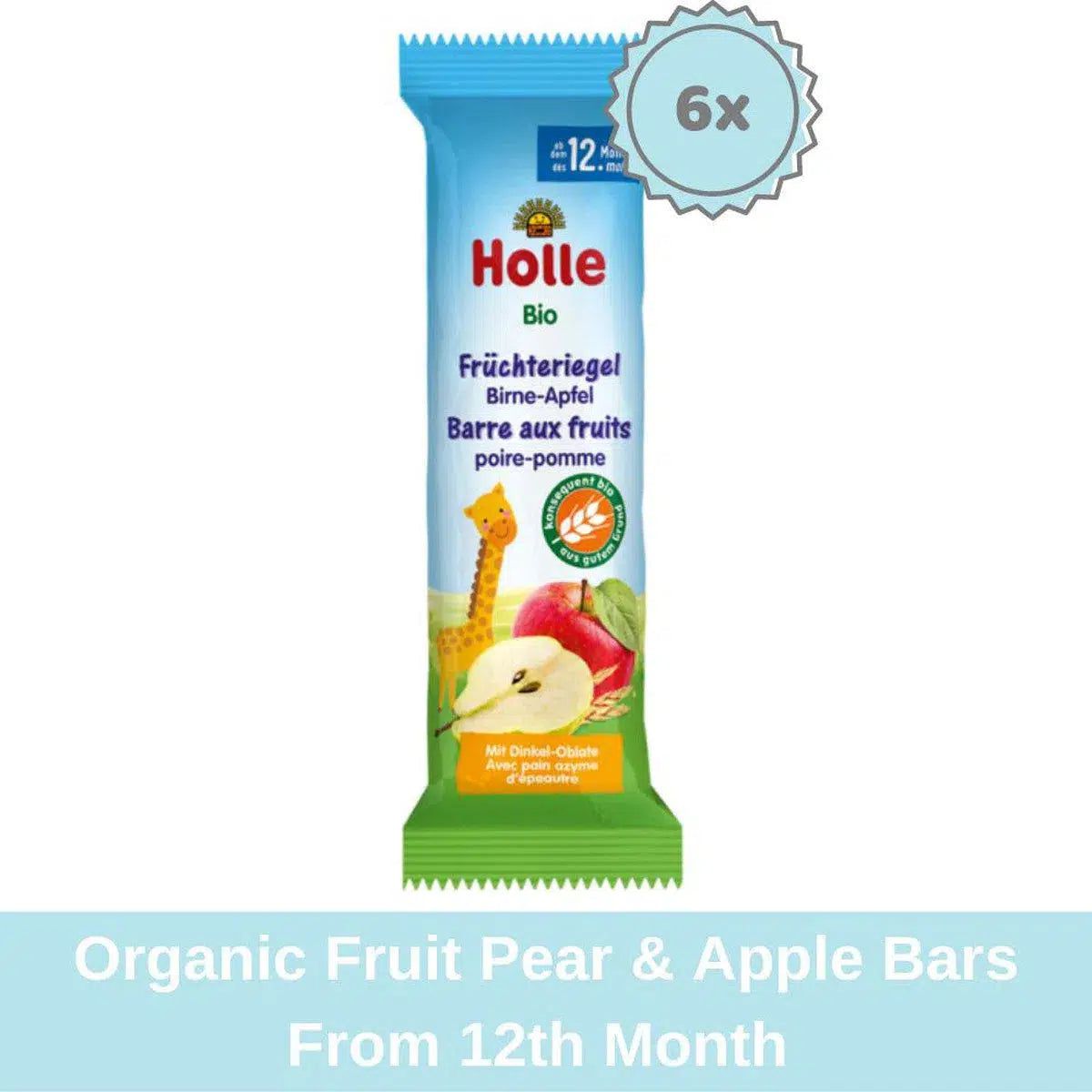 Holle Snack Bars - Pear & Apple (12+ Months) - 6 Bars | Organic's Best Shop