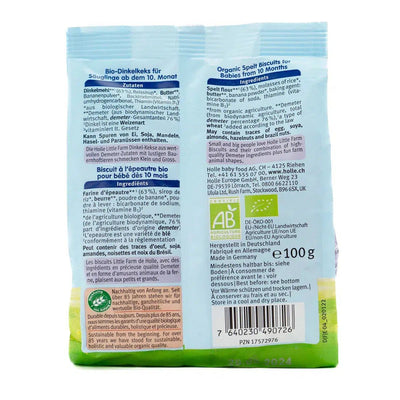 Holle Snack - Little Farm Spelt Biscuits (10+ Months) Nutrition facts 